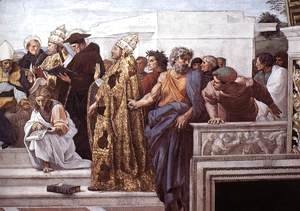 Raphael - Disputation of the Holy Sacrament (La Disputa) [detail: 13]