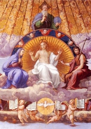 Disputation of the Holy Sacrament (La Disputa): Christ Glorified [detail: 1]