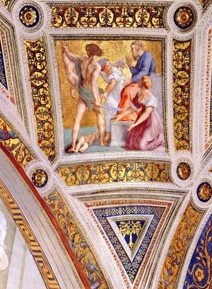 Raphael - The Stanza della Segnatura Ceiling: The Judgment of Solomon [detail: 2]