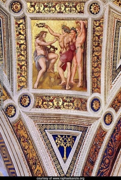 The Stanza della Segnatura Ceiling: Apollo and Marsyas [detail: 1]