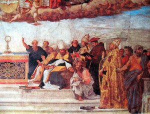 Raphael - Disputation of the Holy Sacrament (Detail) 7