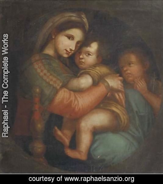 Raphael - The Madonna della Sedia, in a feigned tondo
