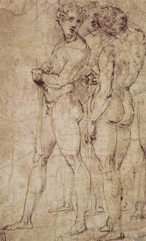 Raphael - Three Standing Nude Men