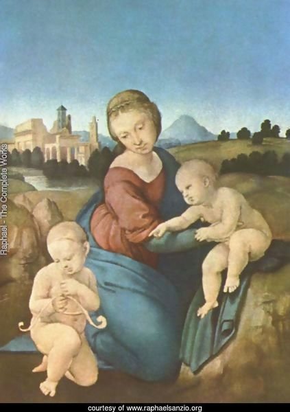 Esterhazy Madonna, scene with Mary and Christ child, John the Baptist