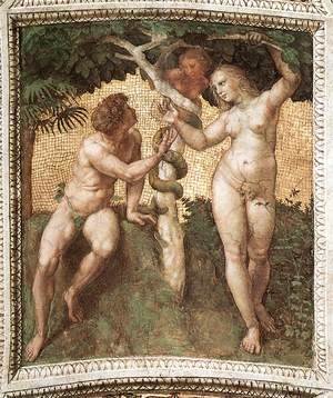 The Stanza Della Segnatura Ceiling  Adam And Eve