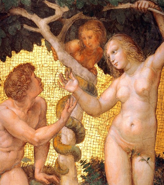 The Stanza della Segnatura Ceiling: Adam and Eve [detail: 1]