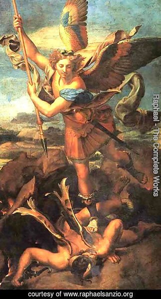 Raphael - Saint Michael Trampling the Dragon 1518