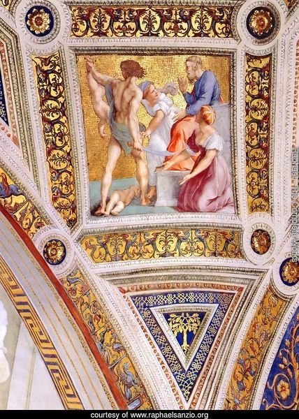 The Stanza della Segnatura Ceiling: The Judgment of Solomon [detail: 2]