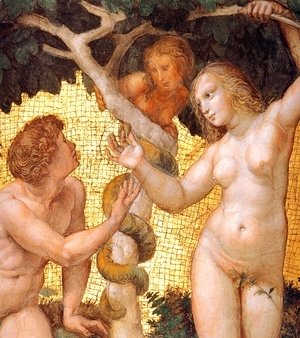 Raphael - The Stanza della Segnatura Ceiling: Adam and Eve [detail: 1]