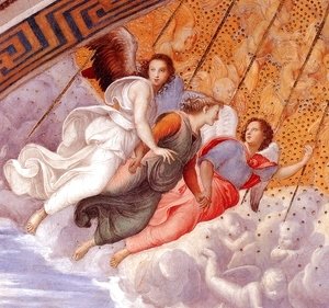 Raphael - The Stanza della Segnatura Ceiling [detail: 1]