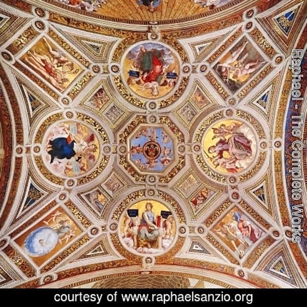 Raphael - The Stanza della Segnatura Ceiling [detail: 1] I