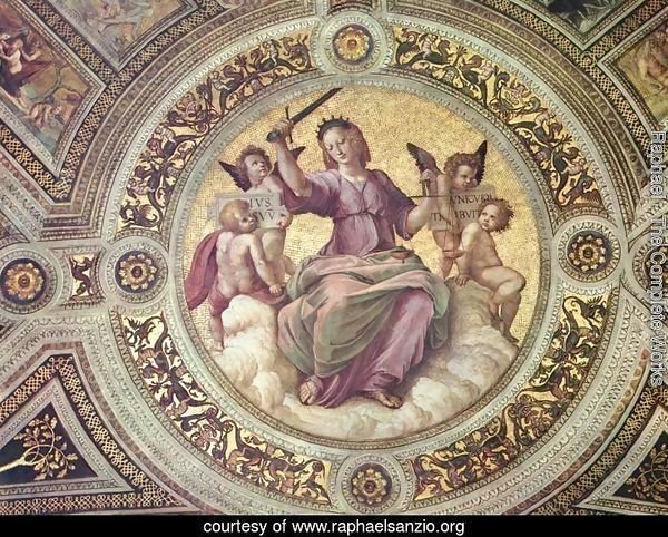 Stanza della Segnatura in the Vatican for Pope Julius II, detail, scene Justitia, Tondo