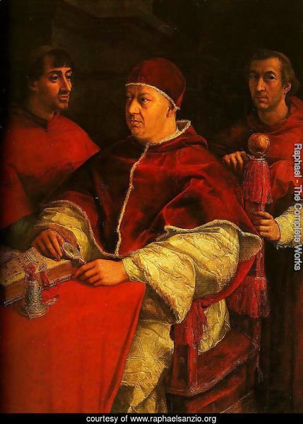 Portrait of Leo X with Cardinals Giulio de Medici and Luigi de Rossi