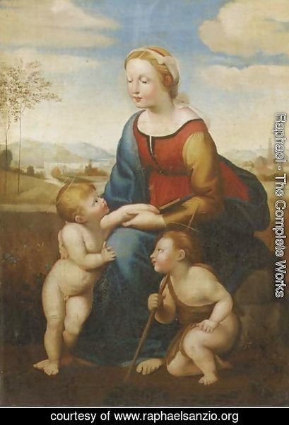 Raphael - The Madonna and Child with the Infant Saint John the Baptist in a landscape La belle Jardiniere