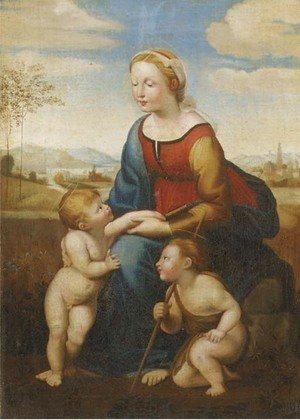 Raphael - The Madonna and Child with the Infant Saint John the Baptist in a landscape La belle Jardiniere