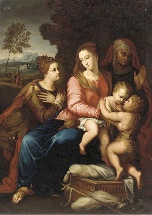 Raphael - The Virgin and Child with St. John the Baptist, St. Anne and St. Catherine of Alexandria