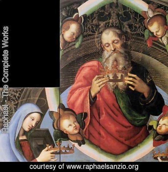 Raphael - God the Father and the Virgin Mary (fragments of the Baronci Altarpiece)