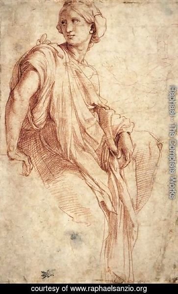 Raphael - Study of a Sibyl (recto)
