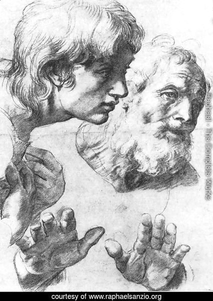 Heads and hands of the Apostles
