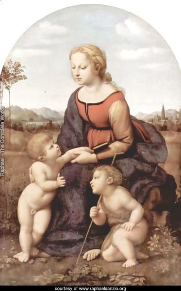 The beautiful gardener, scene with Mary and Christ child, John the Baptist