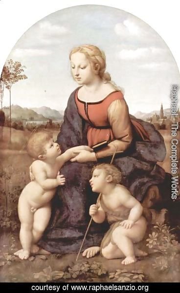Raphael - The beautiful gardener, scene with Mary and Christ child, John the Baptist