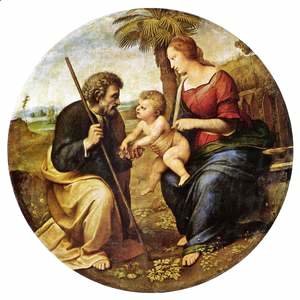 Painting The Holy Family with a Palm Tree by Raphael 