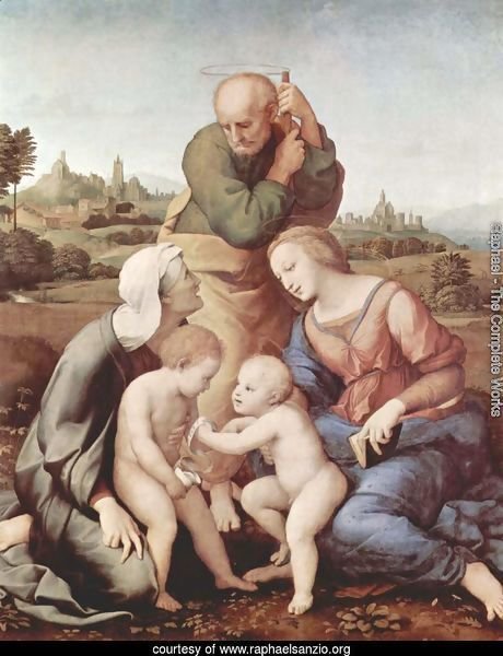Sacra Familia Canigiani, Scene Holy Family with St. Elizabeth and St. John the Baptist