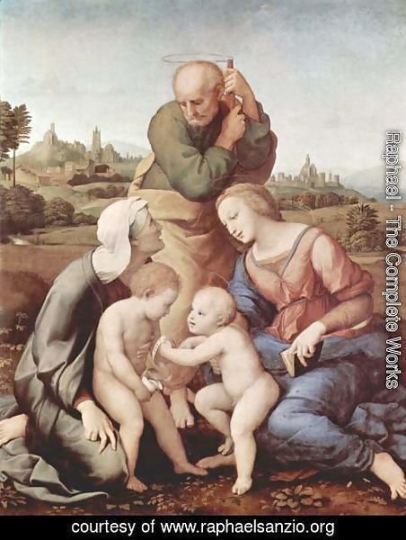 Raphael - Sacra Familia Canigiani, Scene Holy Family with St. Elizabeth and St. John the Baptist