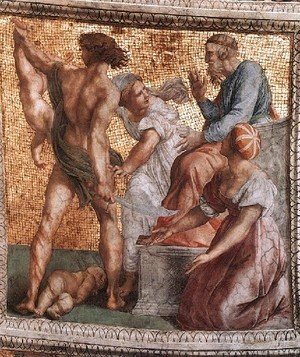 Raphael - The Stanza Della Segnatura Ceiling  The Judgment Of Solomon