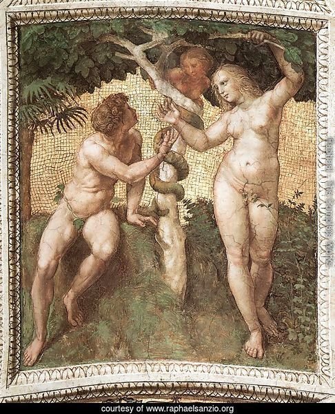 The Stanza Della Segnatura Ceiling  Adam And Eve