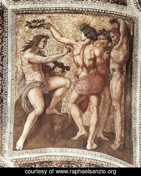 Raphael - The Stanza Della Segnatura Ceiling  Apollo And Marsyas