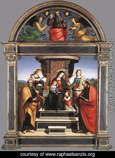 Raphael - Madonna And Child Enthroned With Saints